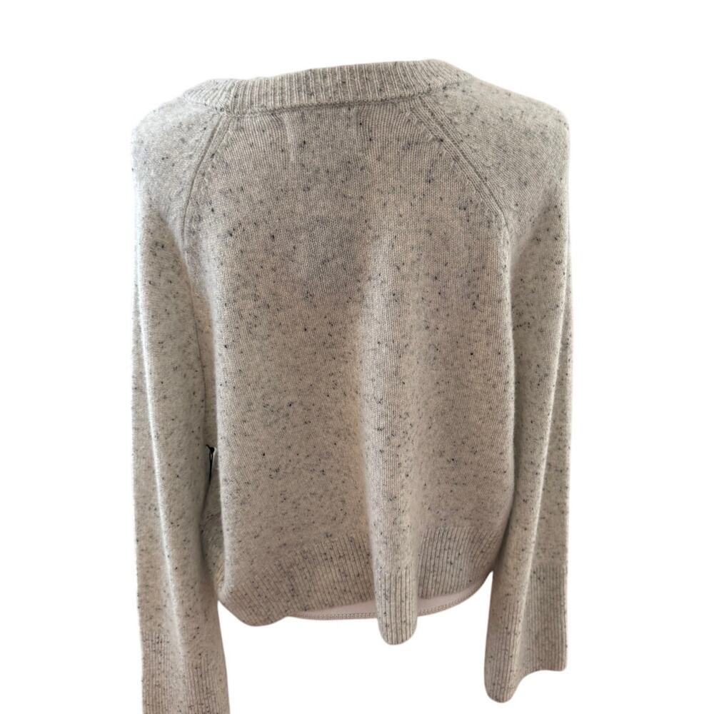 Rachel Zoe Speckled Boxy Crewneck Sweater Cream Gray Black XL - Picture 5 of 6